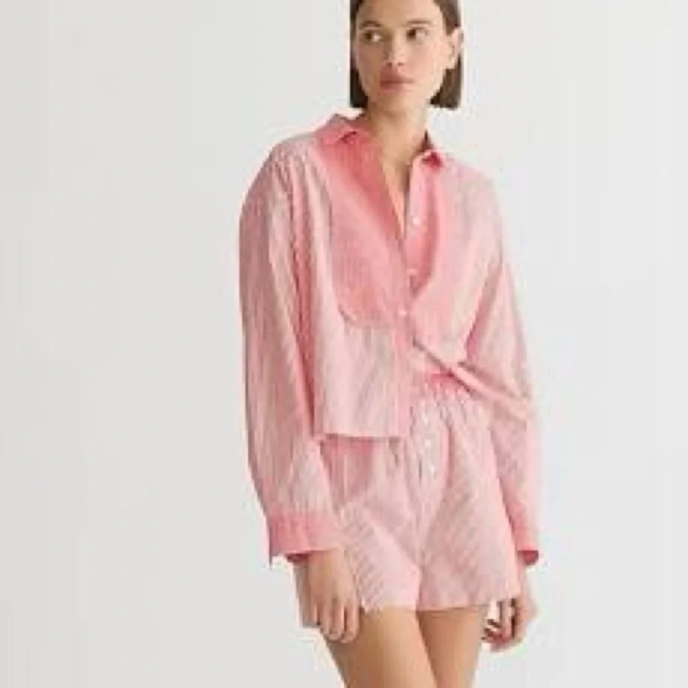 Red Striped Pajama Bib Shirt‎